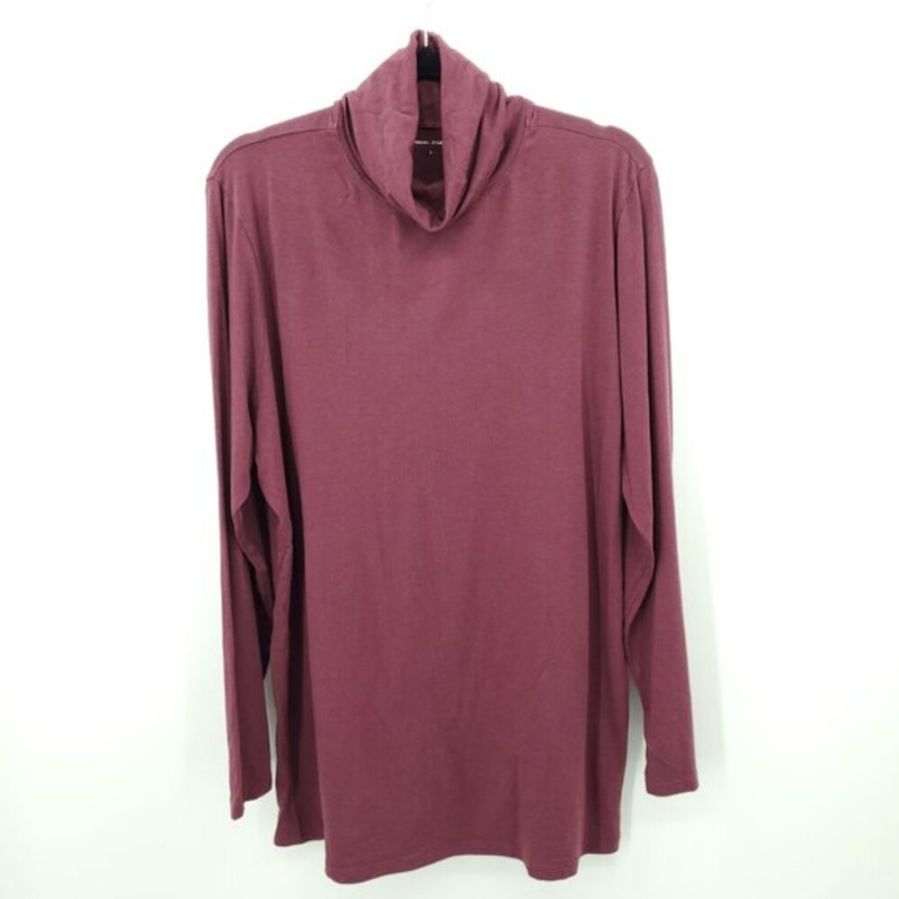 Universal Standard Pima Cotton/Modal Turtleneck Top L/22-24 Maroon Red